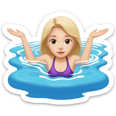 Girl in a pool swimming on her back sticker