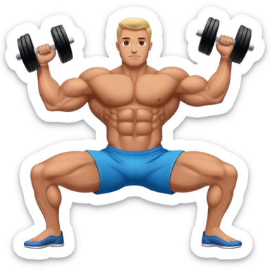 bodybuilder obliques exercise sticker