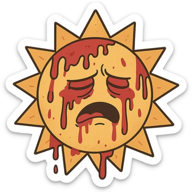 bloody sun sticker