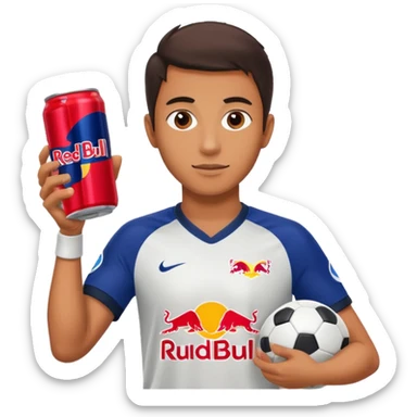 Red bull energy drink imogi for soccer players sticker
