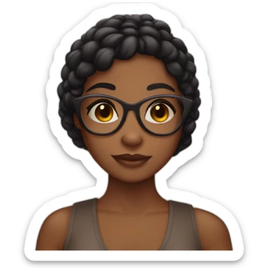 Brown girl with bindi and glasses sticker