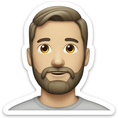 white man in late 20s with a beard sticker