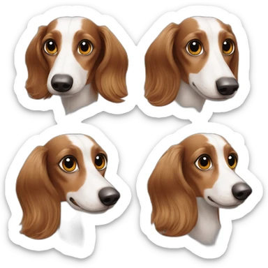 Long haired dachshund harlequin eyes Véron sticker