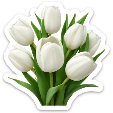 white tulip bouquet  sticker