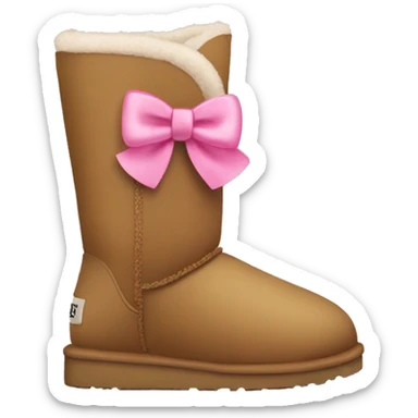 light brown uggs with pink bow sticker