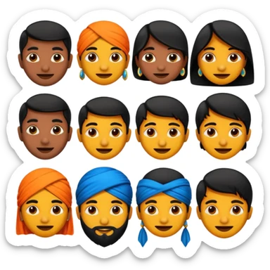 Black desi emojis sticker