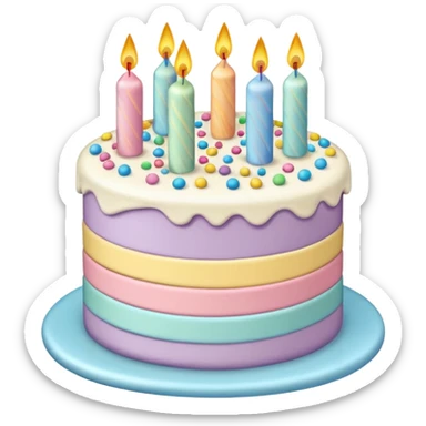 1 layer pastel birthday cake sticker