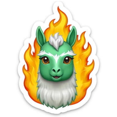 Encendedor verde con fuego sticker