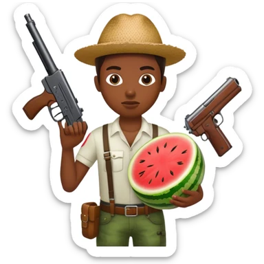 black person with watermelon and gun sticker
