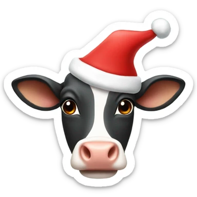 Moo deng wearing a Santa hat sticker