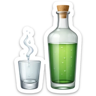 soju bottle and shot glass together sticker