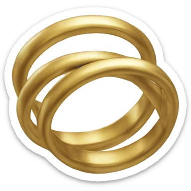 2 simple golden rings intertwined sticker