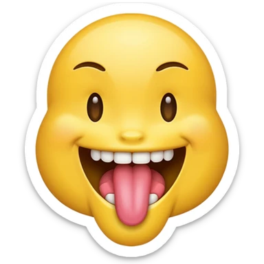 Emoji smiling and tongue touching teeth  sticker