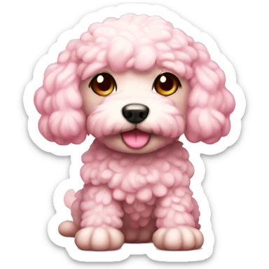 sweet pudel dog pink sticker