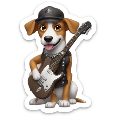 rockstar dog sticker