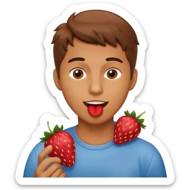 the man eating strawberries
 sticker