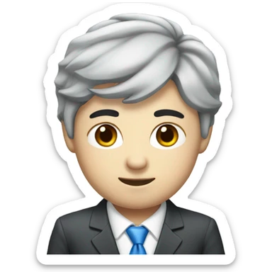 A Korean businessman in a blue tie. sticker