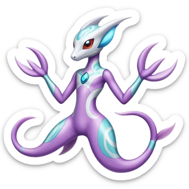 Patterned Lilac Aquatic Deoxys-Reshiram-god sticker