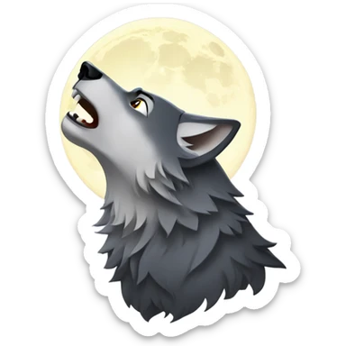 Wolf howling to the moon sticker