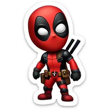 Cute deadpool character full body HD sticker