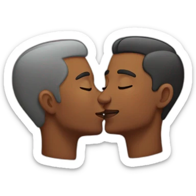 Gay couple kissing sticker