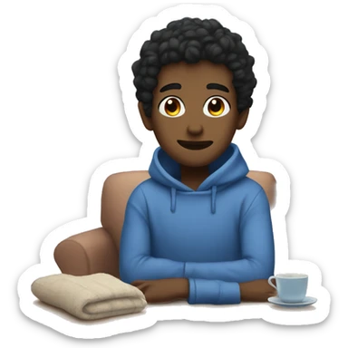 cozy aesthetic blue sticker