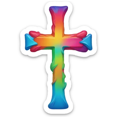 colorful cross sticker