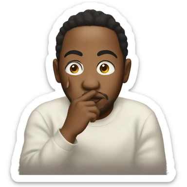 Kendrick Lamar with fingers on lips sticker