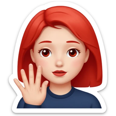 blushing with fingers sticker