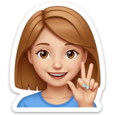 girl who bites the tip of her finger and smiles and rise her eyes  sticker