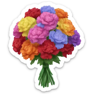 Carnations multicoloured bouquet sticker