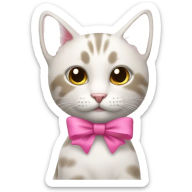 Cat with pink bow sticker
