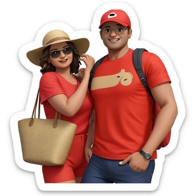 outdoor couple by the ocean sticker