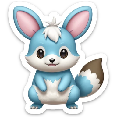 Emolga-Oshawott-Minccino-fusion sticker