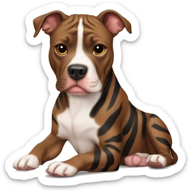 Dog pit bull brindle brown and  black stripes sticker