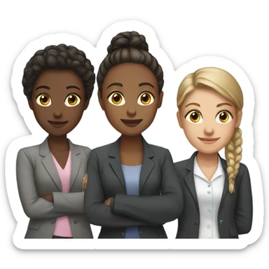 corporate team of girls with 4 girls sticker