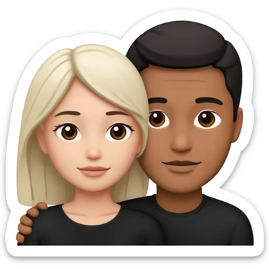 Black and white style filter couple sticker