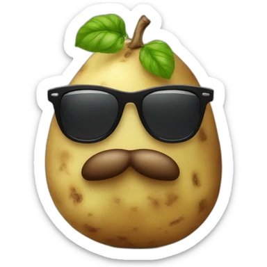 serious potato in black sunnies sticker