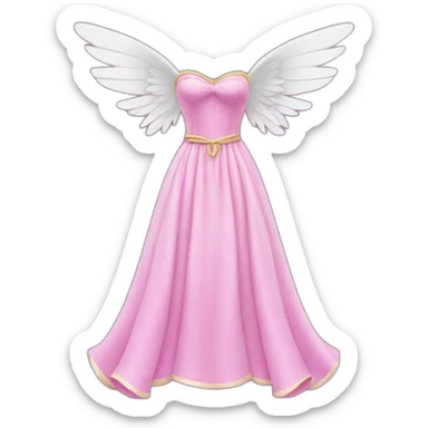 rapunzel pink dress and angel wings sticker