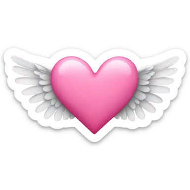 pink heart with wings sticker