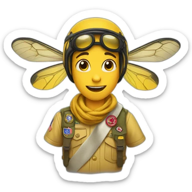 wasp with a boy scout scarf sticker