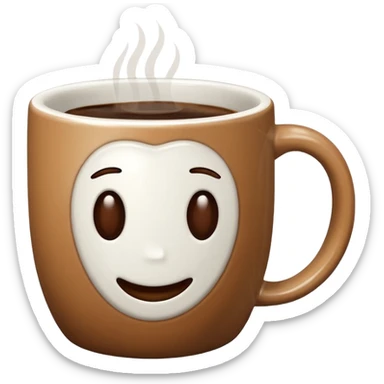 Coffee Mug with coffee bean symbol sticker