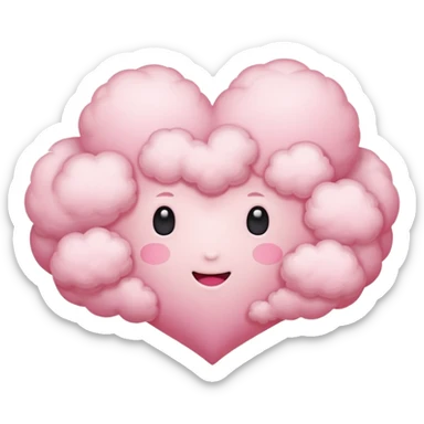 pink heart cloud no face  sticker