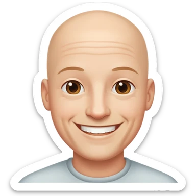 bald guy smiling indoors sticker