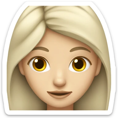 Blonde girl with a grey cat sticker