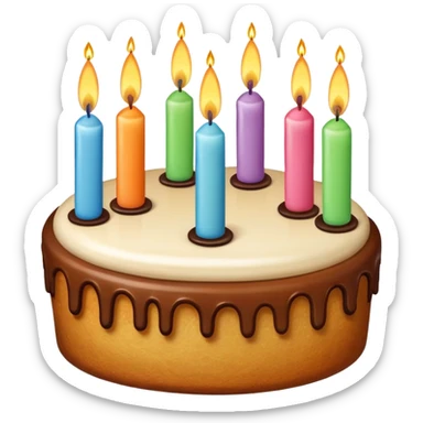 cake with six candles sticker