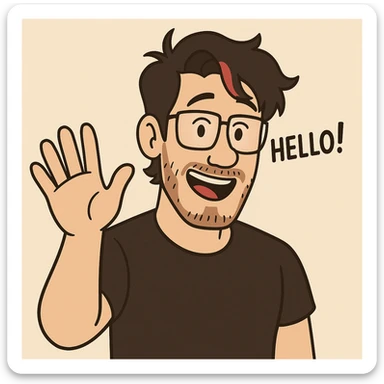 MARKIPLIER a hand and say hello sticker