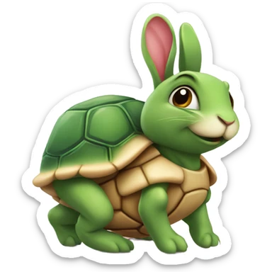 bunny love turtle sticker