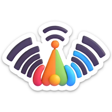 wifi signal icon with 3d depth and shading sticker