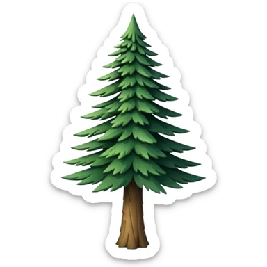 A tall pine tree with layered, pointed branches.






























































 sticker